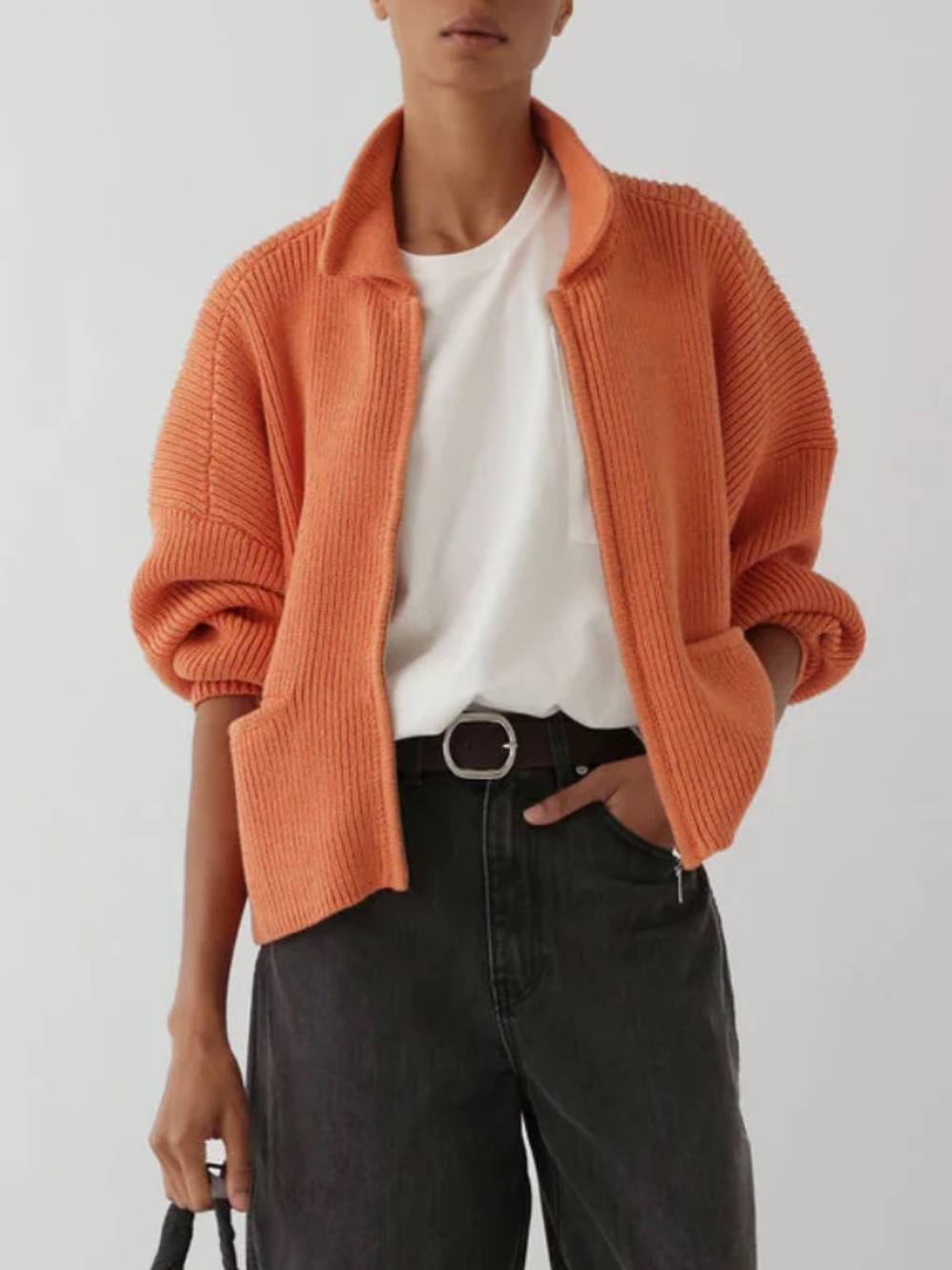 James Street Co. Reid Zip Cardigan in Melon